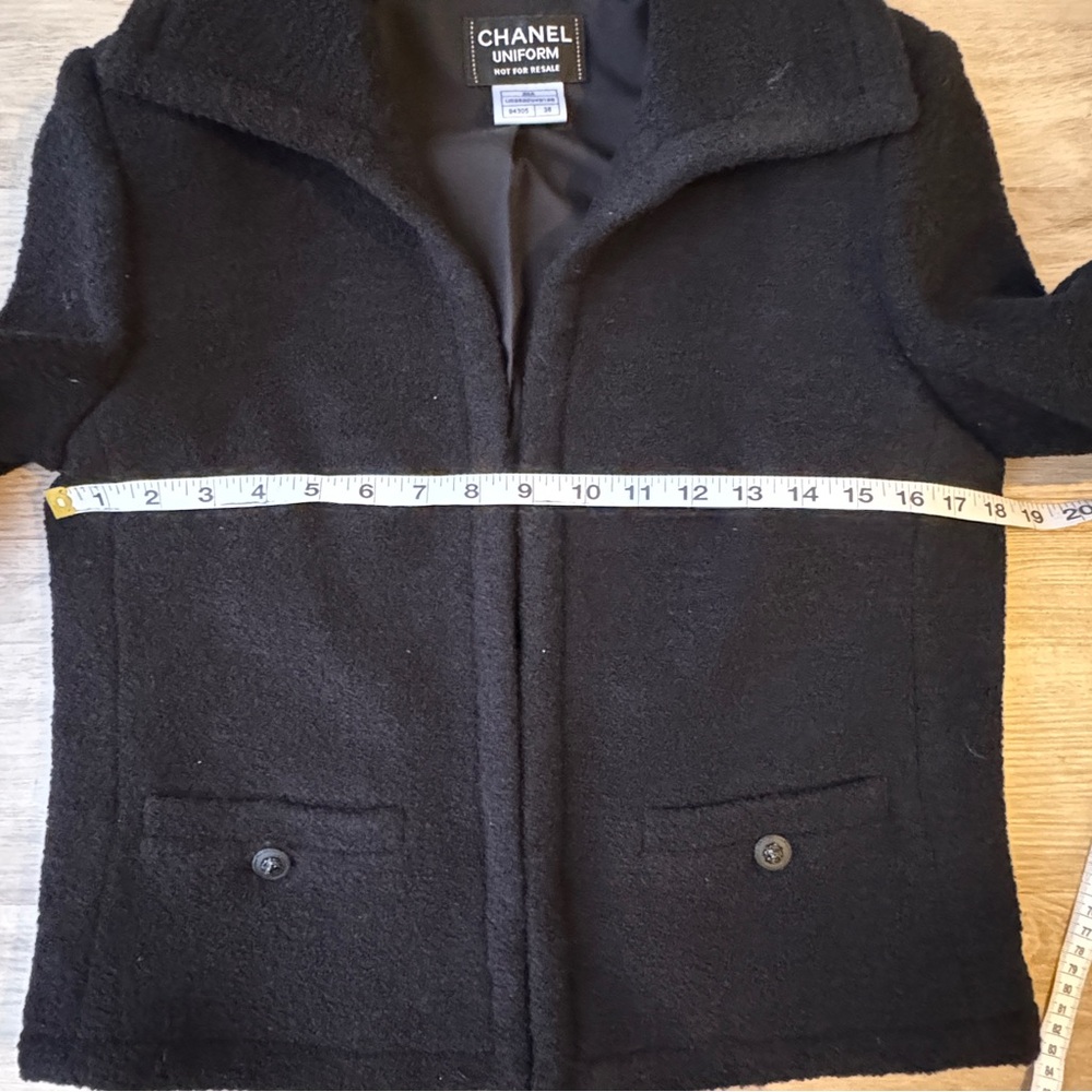 CHANEL Black Jacket Uniform Sz 38 - Picture 9 of 10
